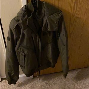 Polo down bomber w detachable hood